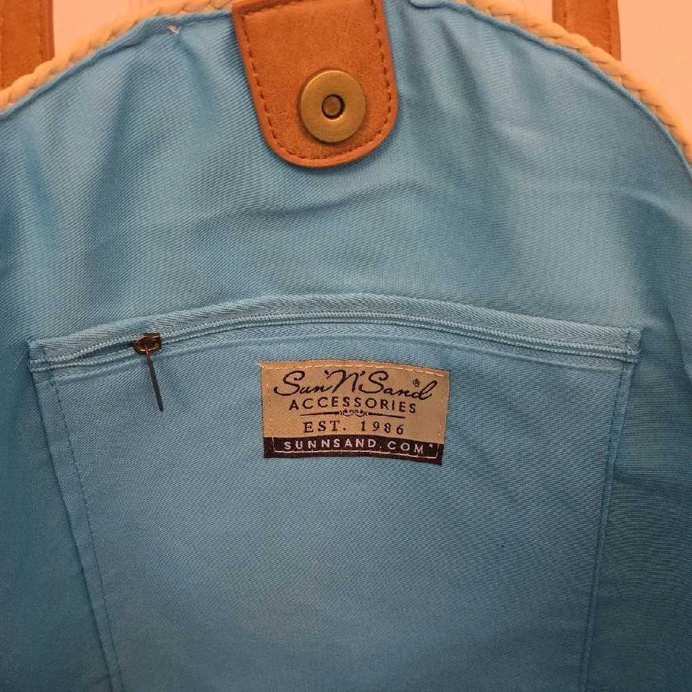 Tan and Red Shoulder‎ Bag with Vibrant Design